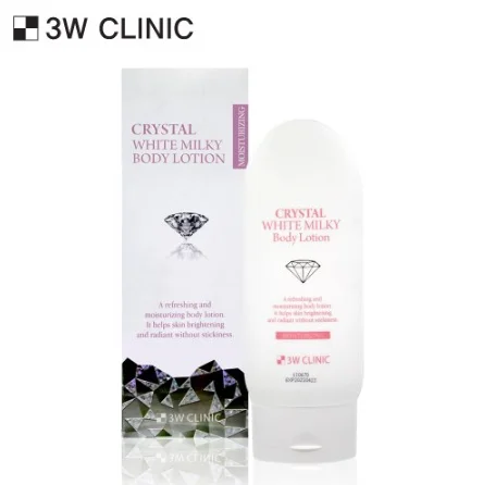 Korea cosmetic 3W CLINIC Crystal White Milky Body Lotion Whitening Moisturizing K-beauty