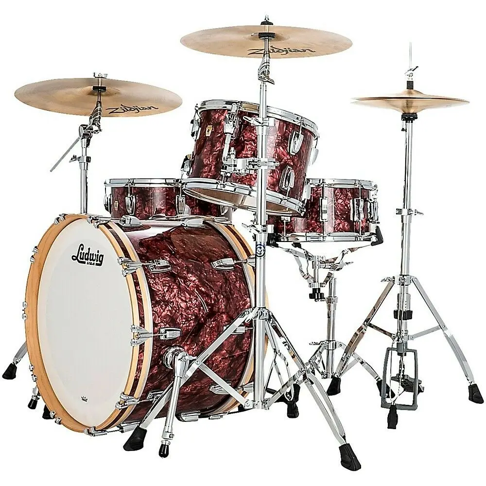 Best trade wholesales for new Lud-wig Classic Maple 3 Piece Fab Shell Pack With 22 Bass Drum Burgundy