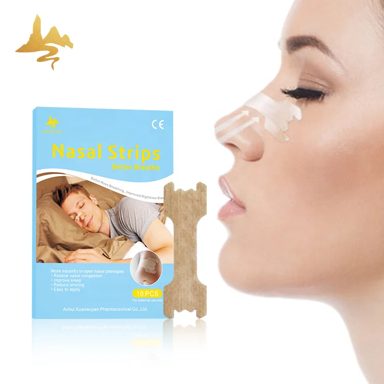 Free Sample Eco-friendly Transdermal Patches Nose Inhaler Anti Snore Sleep Better Breathe Right Nasal Strips