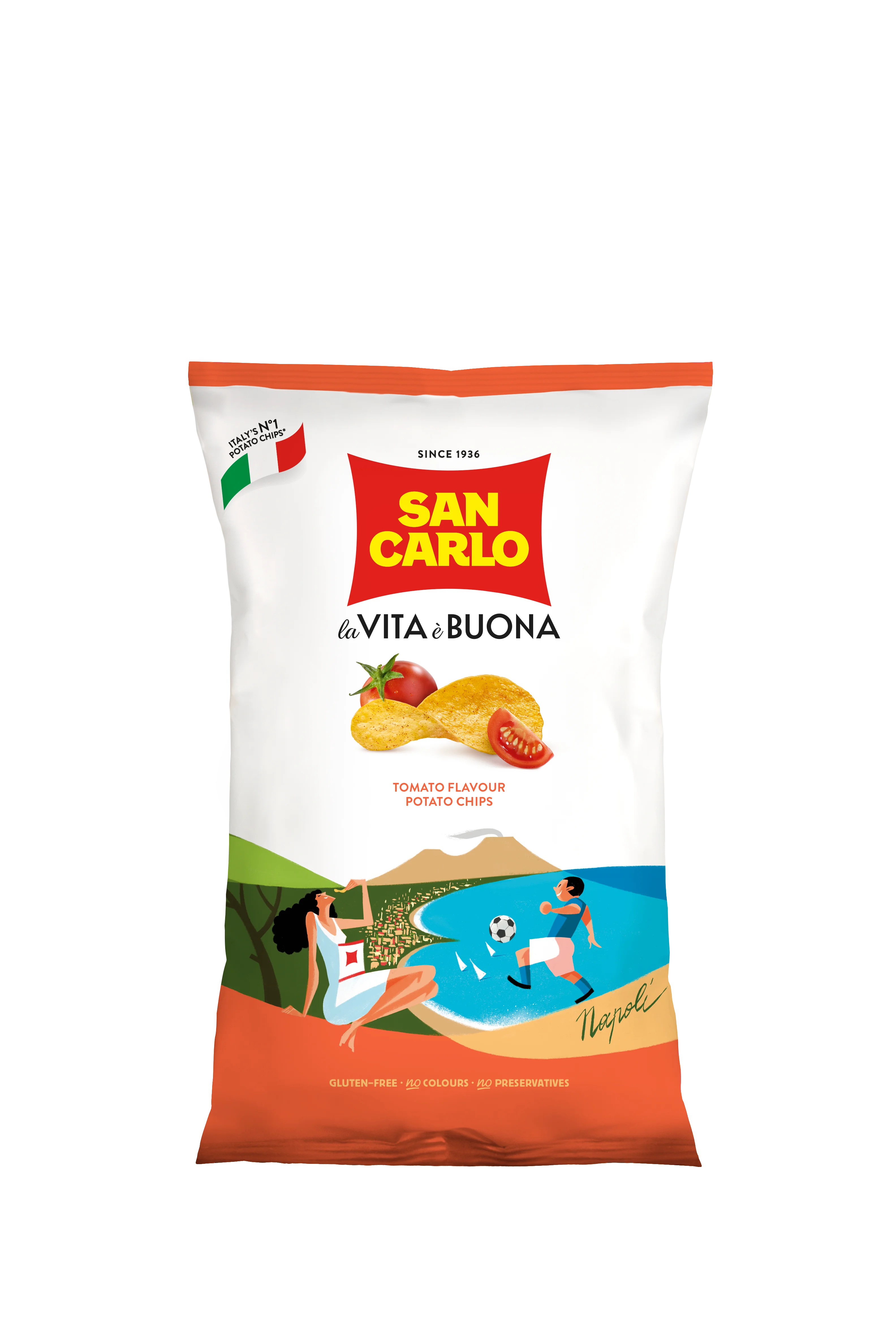 Made in Italy San Carlo sweet Italian cherry tomato potato chips tomato flavor gr 150