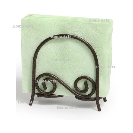 Marvelous Design Wrought Iron Napkin Holder Handmade Black Color Customized Size Tissue Holder For Sale