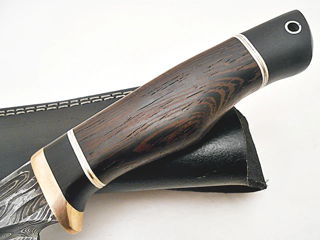 
Hand Forged knife Damascus Steel Hand Made 3/8 Skinner Hunting Knife With Wenge wood Handle and Leather Sheath ME-335 