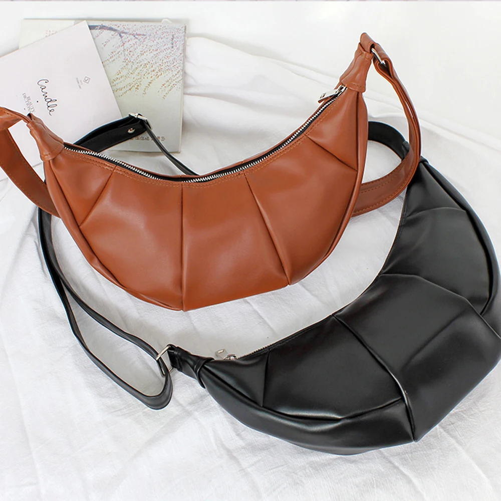 Korea half moon shaped women crossbody bag