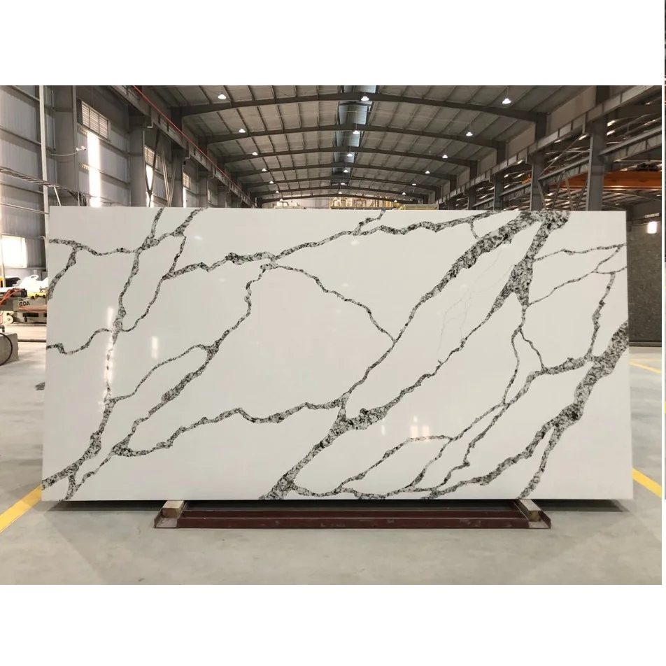 Оптовая продажа большие кварцевые плиты calacatta искусственный кварцевый камень 3110
