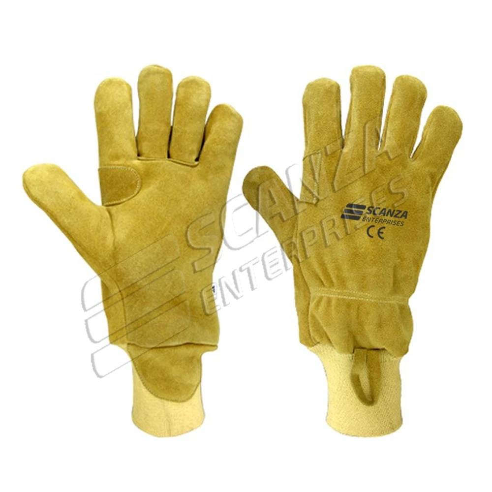 Fire Fighting Gloves Flame Retardant Lining Fabric Anti Temperature Rescue Fire Proof Gloves Sewn Heat Resistant Protection