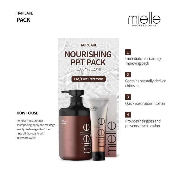 [mielle Professional - Korea] Nourishing PPT Pack 1,000ml 120ml Made in Korea Authentic Professional Hair Treatment