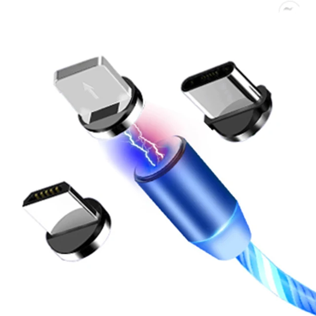 
Free Shipping Settpower UC002 Wholesale Magnetic Fast Charging USB Cable Flowing Light Accessories Cable USB Led Luminous Micro 