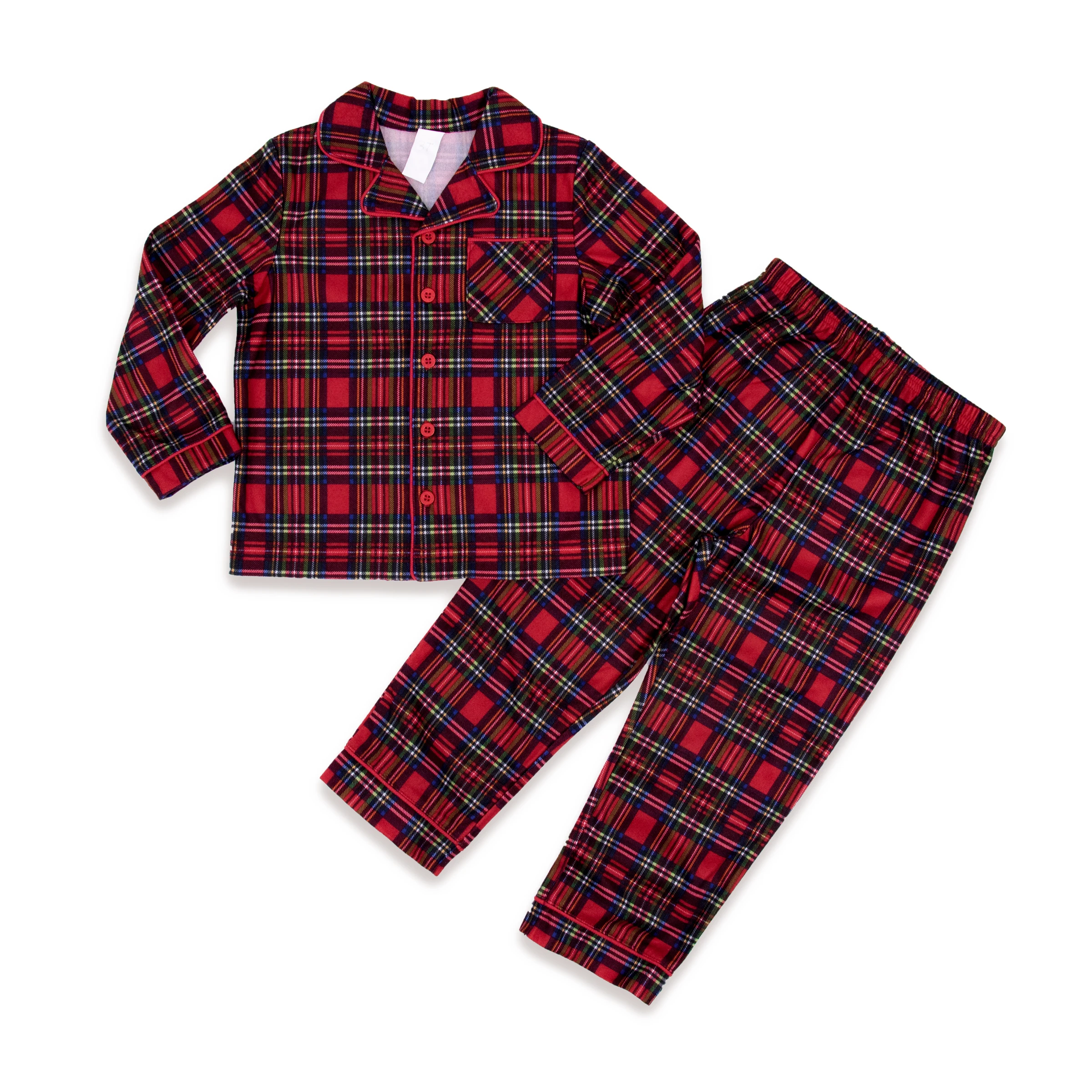 2020 christmas baby toddler boys button up shirt custom print coat front xmas red plaid tartan pajamas