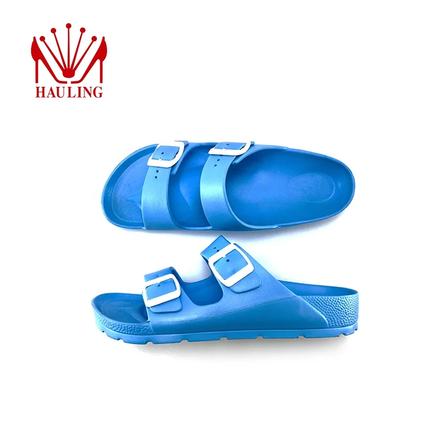 2020 custom logo design summer shoes gent slipper sandals man, adjustable buckle casual black slippers EVA sandals for men