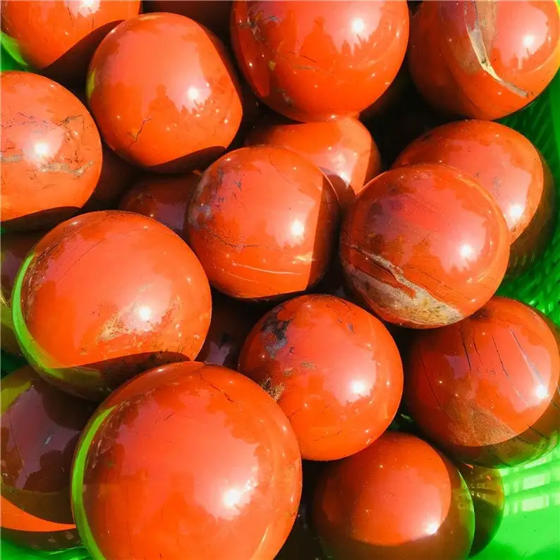 BEAUTIFUL RED JASPER CRYSTAL SPHERE BALLS / RED JASPER AGATE SPHERE / PREMIUM POLISHED QUARTZ RED JASPER HEALING CHAKRA SPHERES