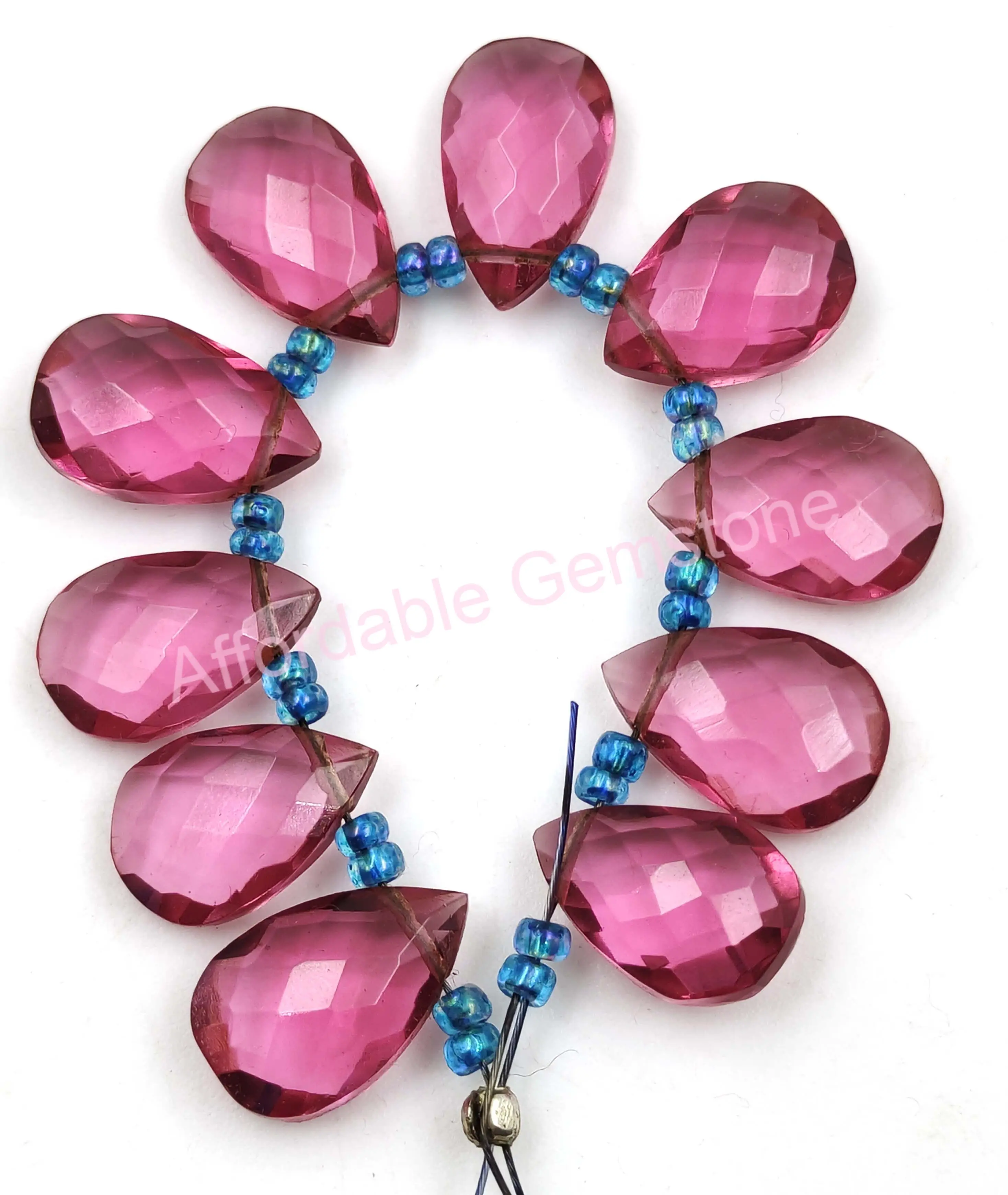 Ruby lite quartz polished gemstone faceted beads handmade beads delicate jewelry pear shape stone jewelry making stones