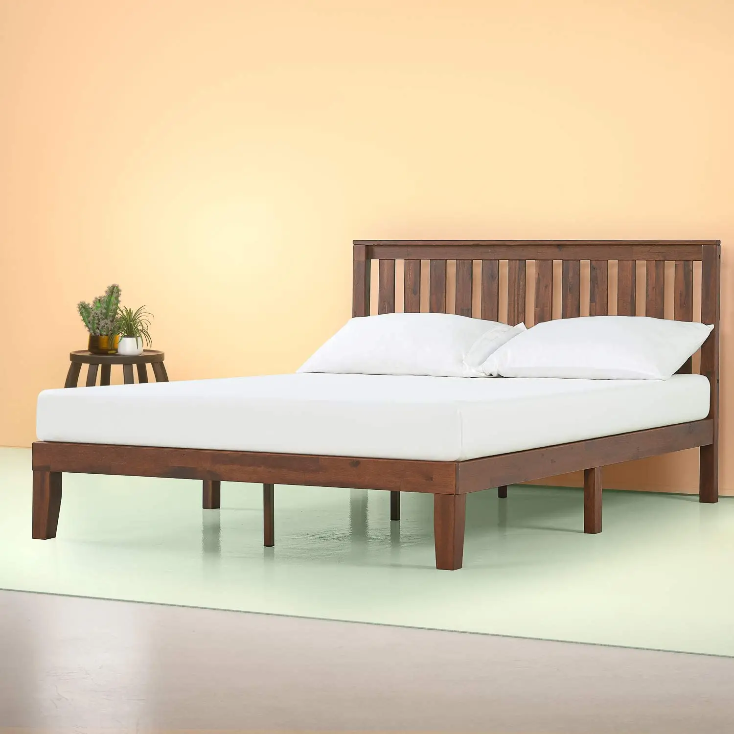 12 Inch Wood Platform Bed with Headboard Home Furniture Bedroom Furniture WOOD, Metal Color High Modern Natural 20 PCS Unique
