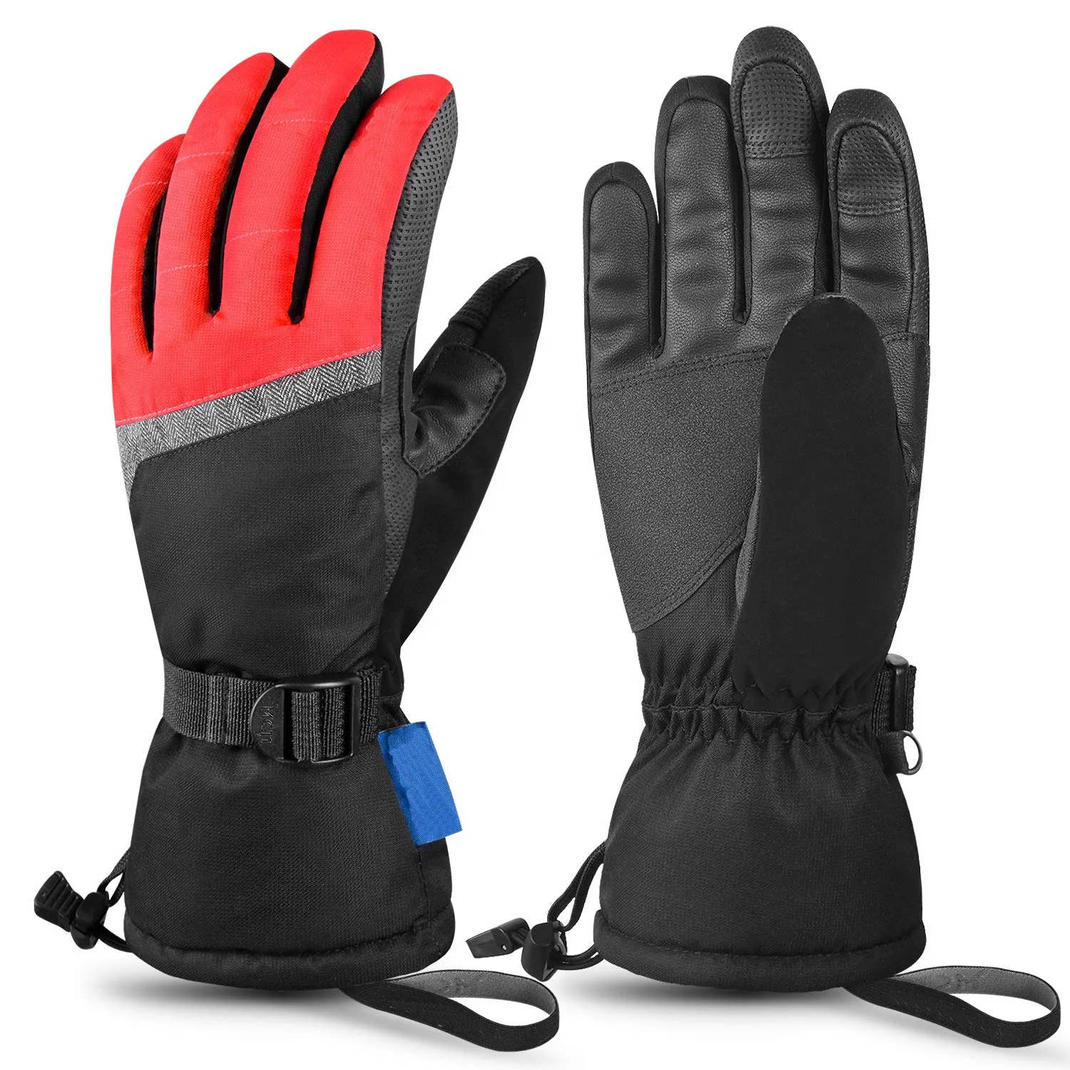Ski Gloves Winter Waterproof Snowboard Snow 3M Thinsulate Warm Touchscreen Cold Weather Women Gloves Wrist Leashes