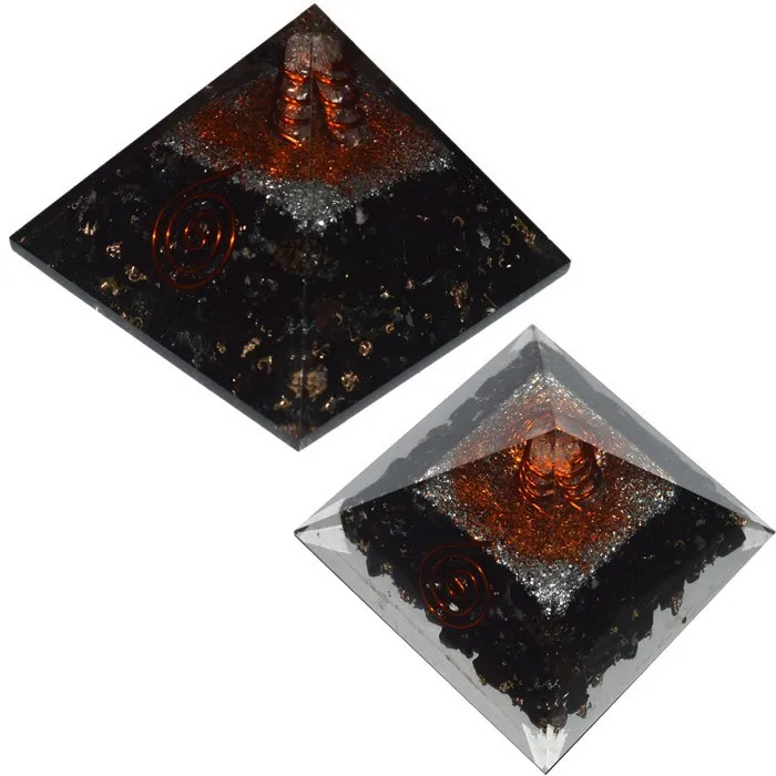 Black Tourmaline with Crystal Point Orgone Pyramids for Orgonite Protect EMF Radiation