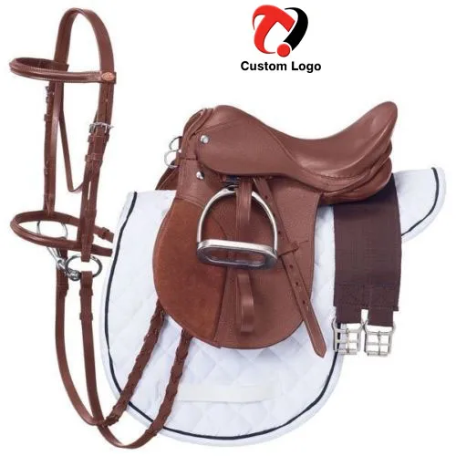
Highest Quality 100% Top Quality Leather Saddle Set leather horse riding saddle With Accessories English Saddle Whit Kit 
