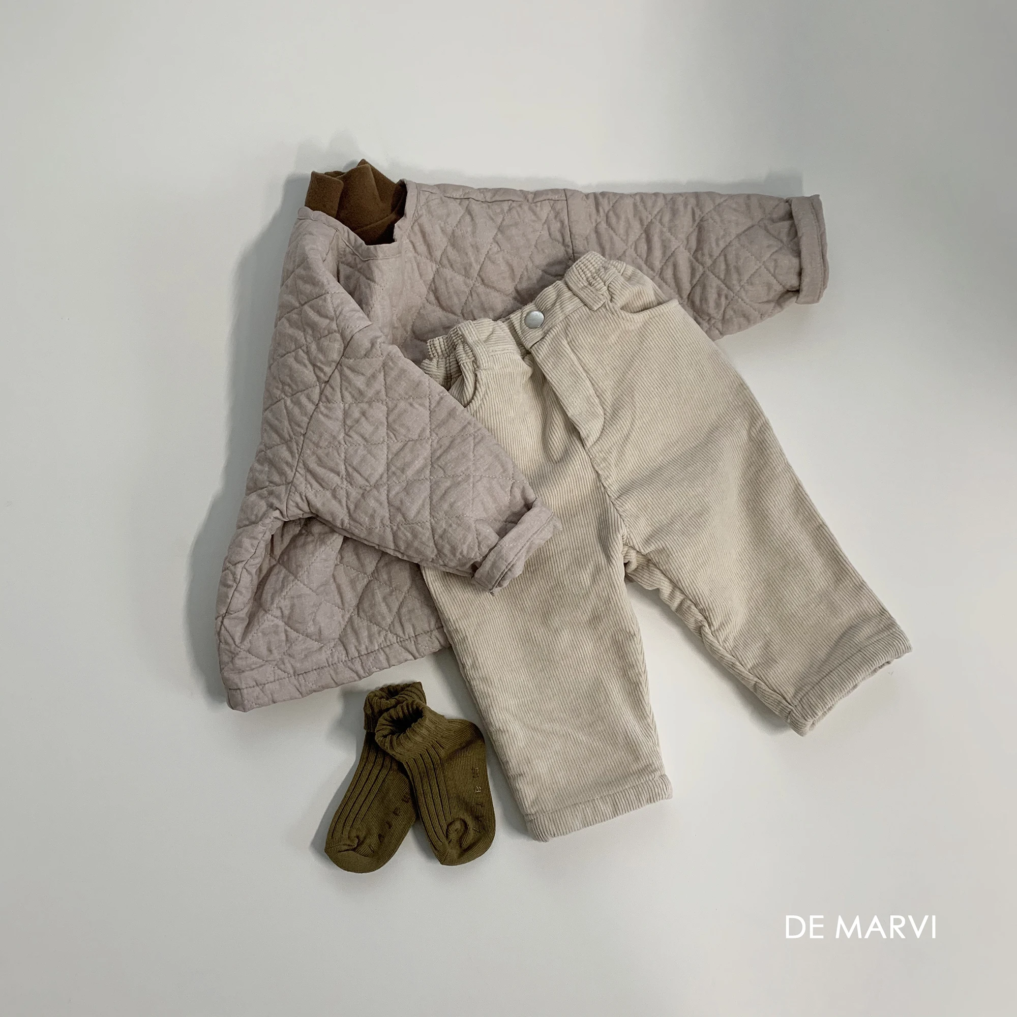 DE MARVI Kids Boys Girls Quilted Pullover Children Toddler Shirts Sweater Cardigan Clothes Wear OEM Wholesale MADE IN KOREA