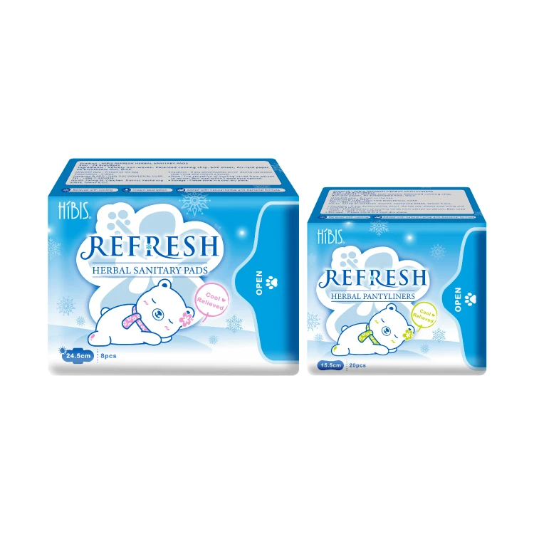 refresh HIBIS Herbal Pantyliner 15.5cm Taiwan brand silky wins breathable back sheet Pantyliner