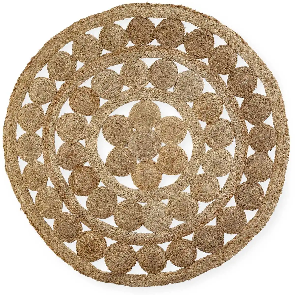 Eco Friendly and Bio Degradable Jute Rugs India Natural round jute rugs for Indoor and Outdoor