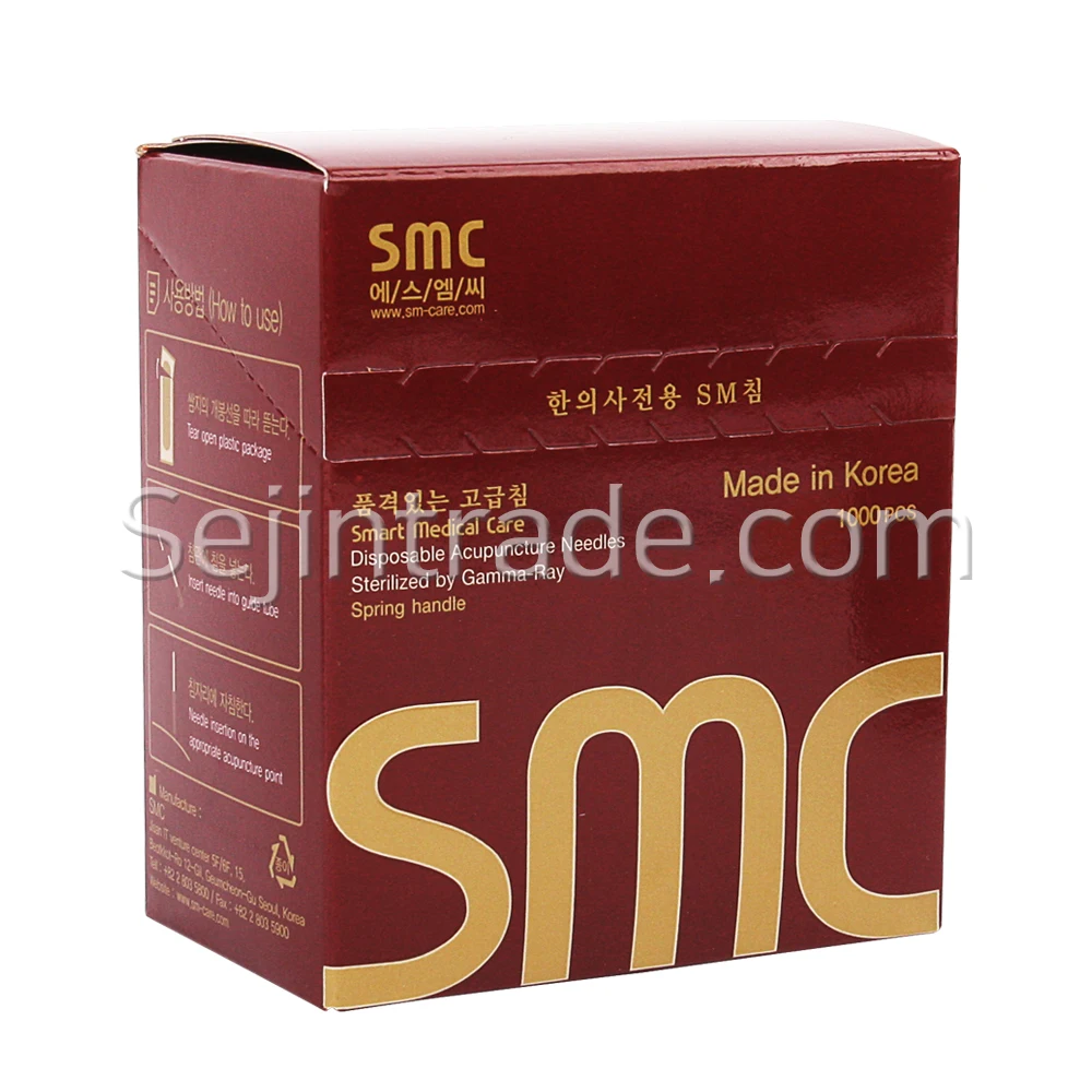 
Traditional High Quality Korea Best Price Stainless Steel Handle Acupuncture Needles With Tube SMC Pouch Package (1,000 PCS/BOX) 