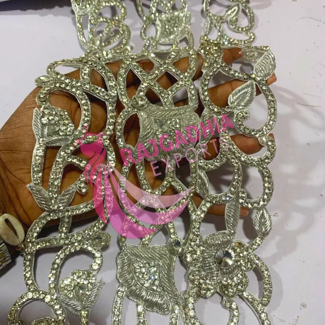 lot stock fancy decorative beaded mesh lace trimming for dresses