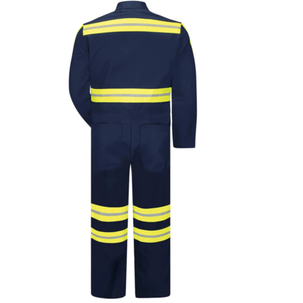  Оптовая продажа комбинезон высокой видимости рабочая одежда на молнии светоотражающий защитный костюм