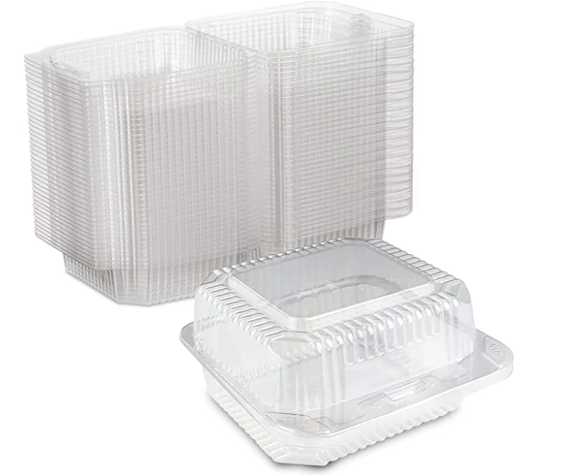 Контейнер пищевой одноразовый прозрачный на петлях раскладной 5 дюймов в длину x ширину 2 75 дюйма Глубина коробка для выноса