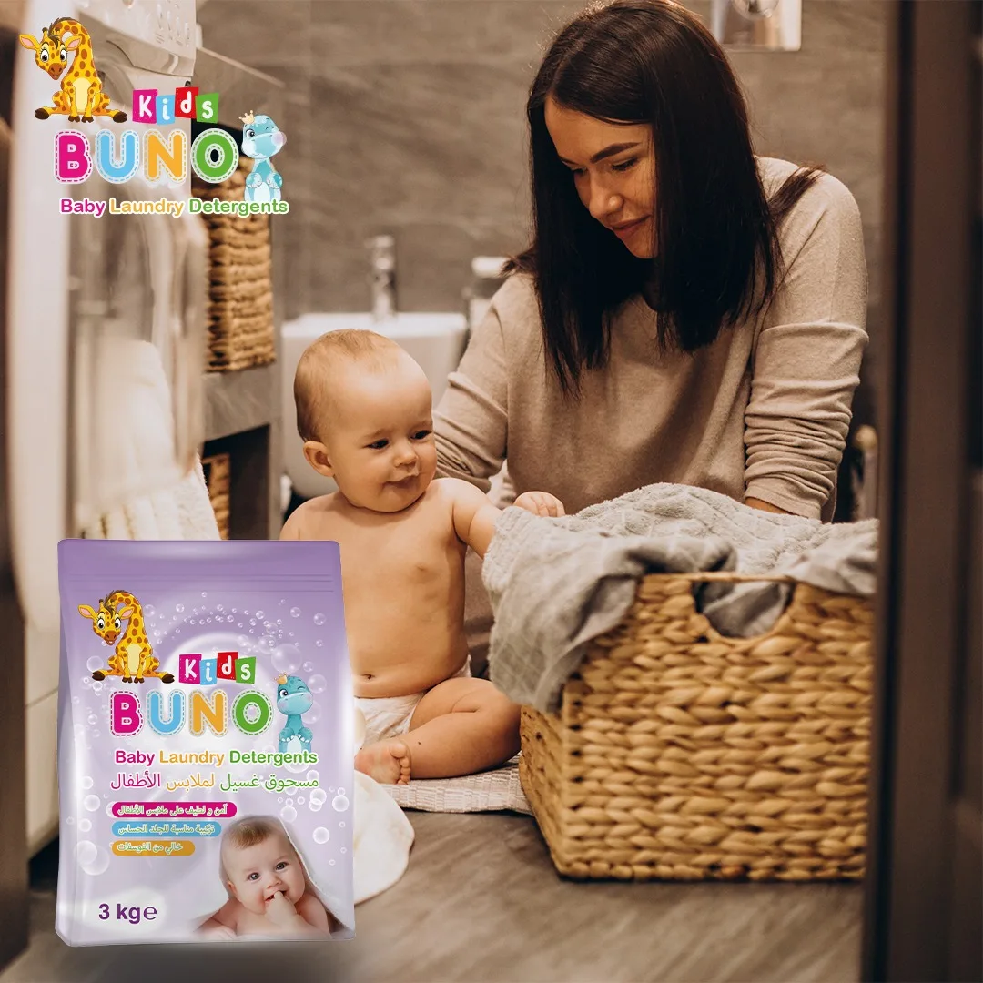 Детский стиральный порошок BUNO Kids 3 кг мягкая гипоаллергенная формула детский моющего средства без фосфата