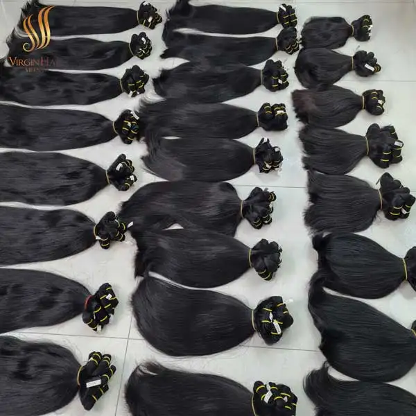 [Wholesale Price Raw Hair] 100% Vietnamese Raw Hair Super Double Drawn Very Full End Can Be Bleach To 613 And All Colors