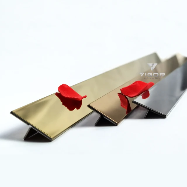 304/316 grade coloured stainless steel grooved decorative trims anti-moisture profiles