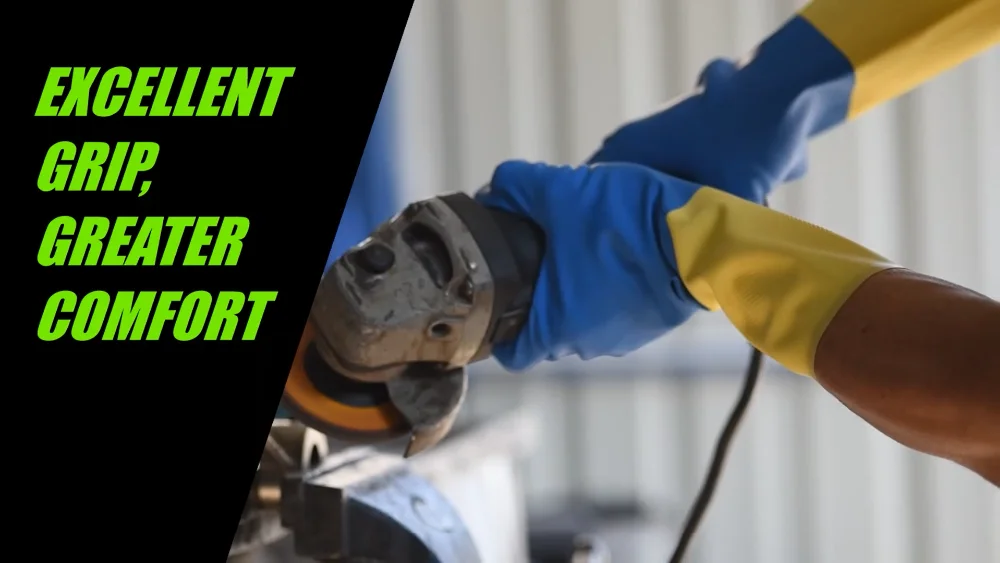 European standard rubber gloves Malaysia thick anti slip sweat absorb inner cotton lining gloves for car repair maintenance DIY