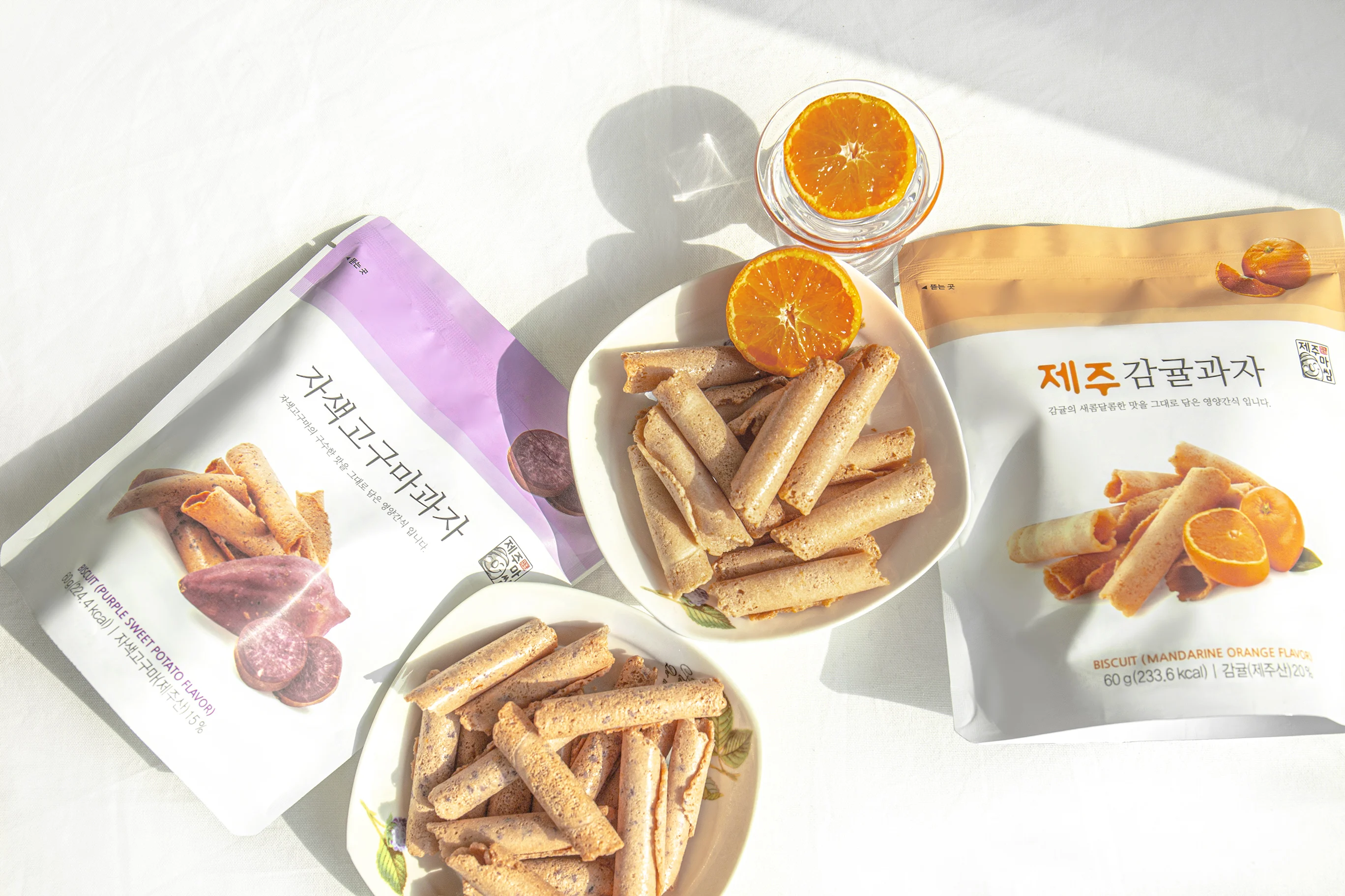 Hot Selling Traditional Korea Biscuit Jeju Island Tangerine&Jeju Purple Sweet Potato Made in Korea