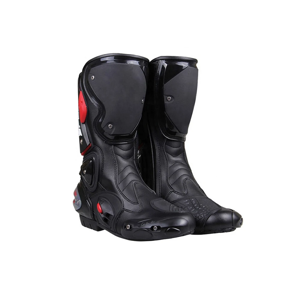 Спортивные гоночные ботинки для мотоциклов водонепроницаемые езды на мотоцикле кожаные по стандарту международного стандарта