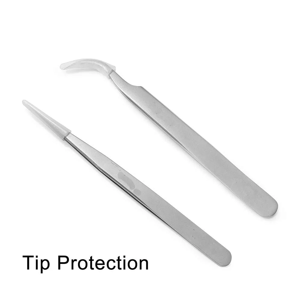 Light weighted ergonomic handle perforated Classic Volume Anti-static Non-magnetic Professional Pinsett 3D Eyelash Tweezers Set