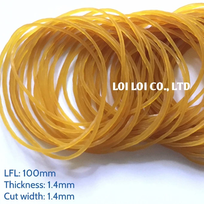 Elastic Rubber Bands durable Natural color length 100MM / Strong Rubber stretch latex band high quality for Stationery Use
