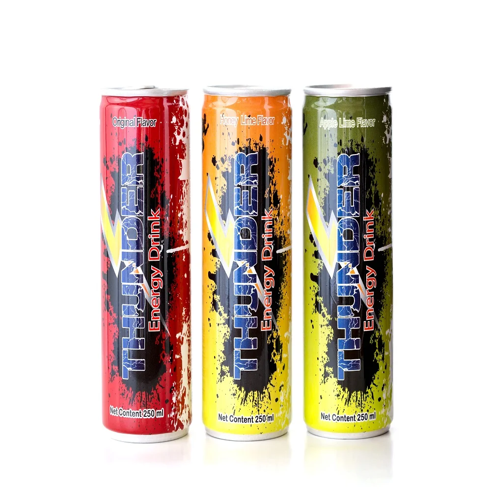 Высококачественный 250 мл энергетический напиток с оригинальным ароматизированным ароматом, бренд Thunder, экспорт из Таиланда