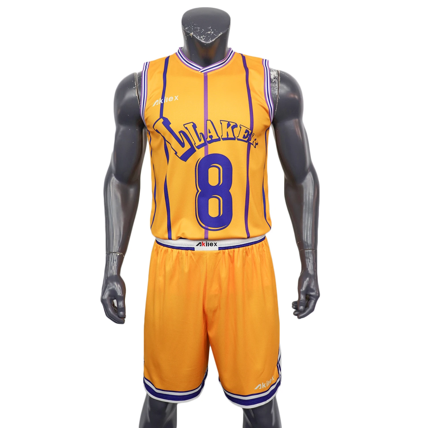 China Supplier Akilex Custom 2022 latest Design Low MOQ recycle Performance Purple Striped Youth basketball jersey