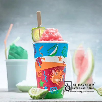 Одноразовый бумажный стаканчик Al Bayader 12 унций с крышкой