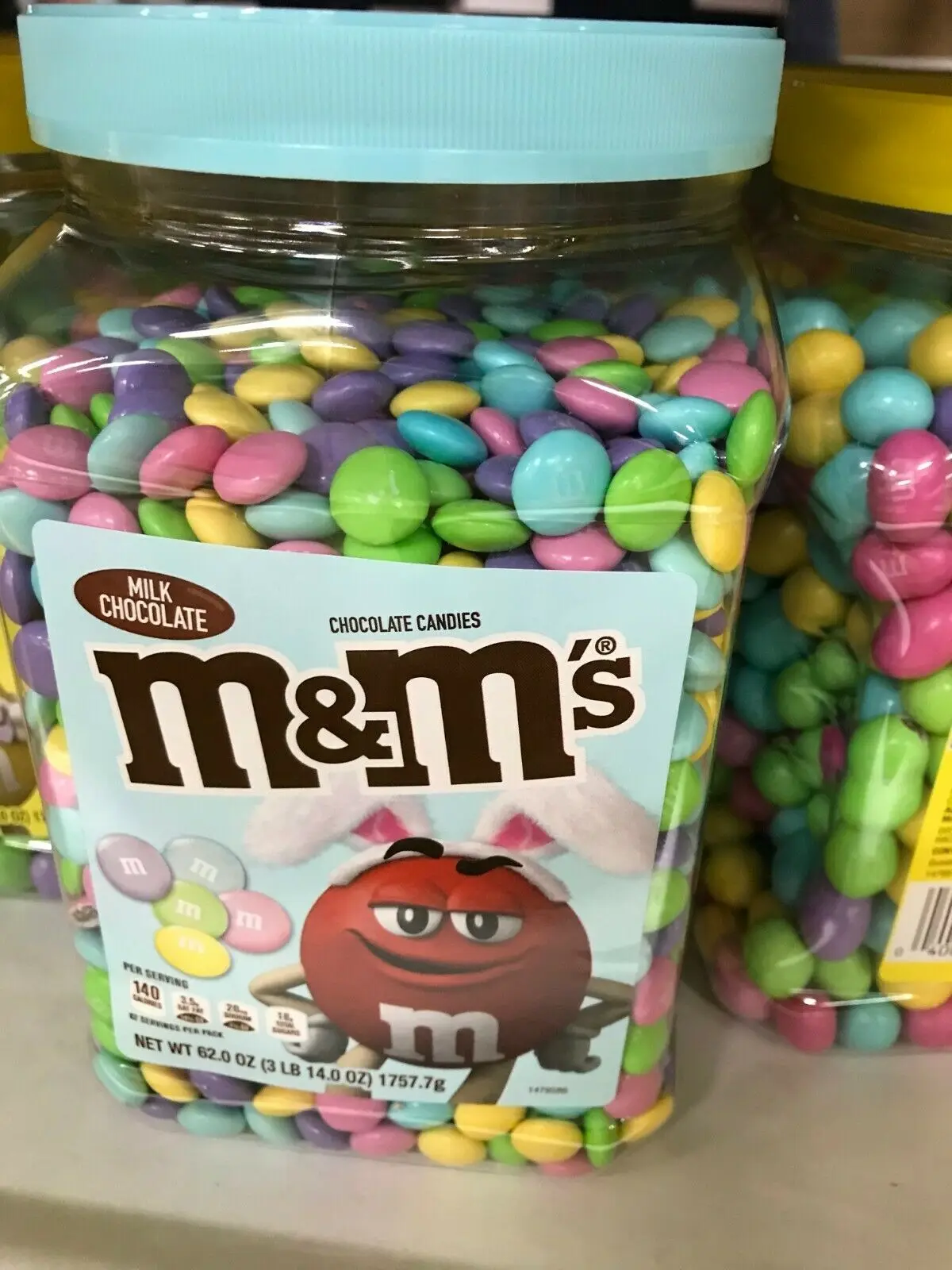 Peanut Chocolate Candy, Plastic Pantry Size Jar whole for M & M