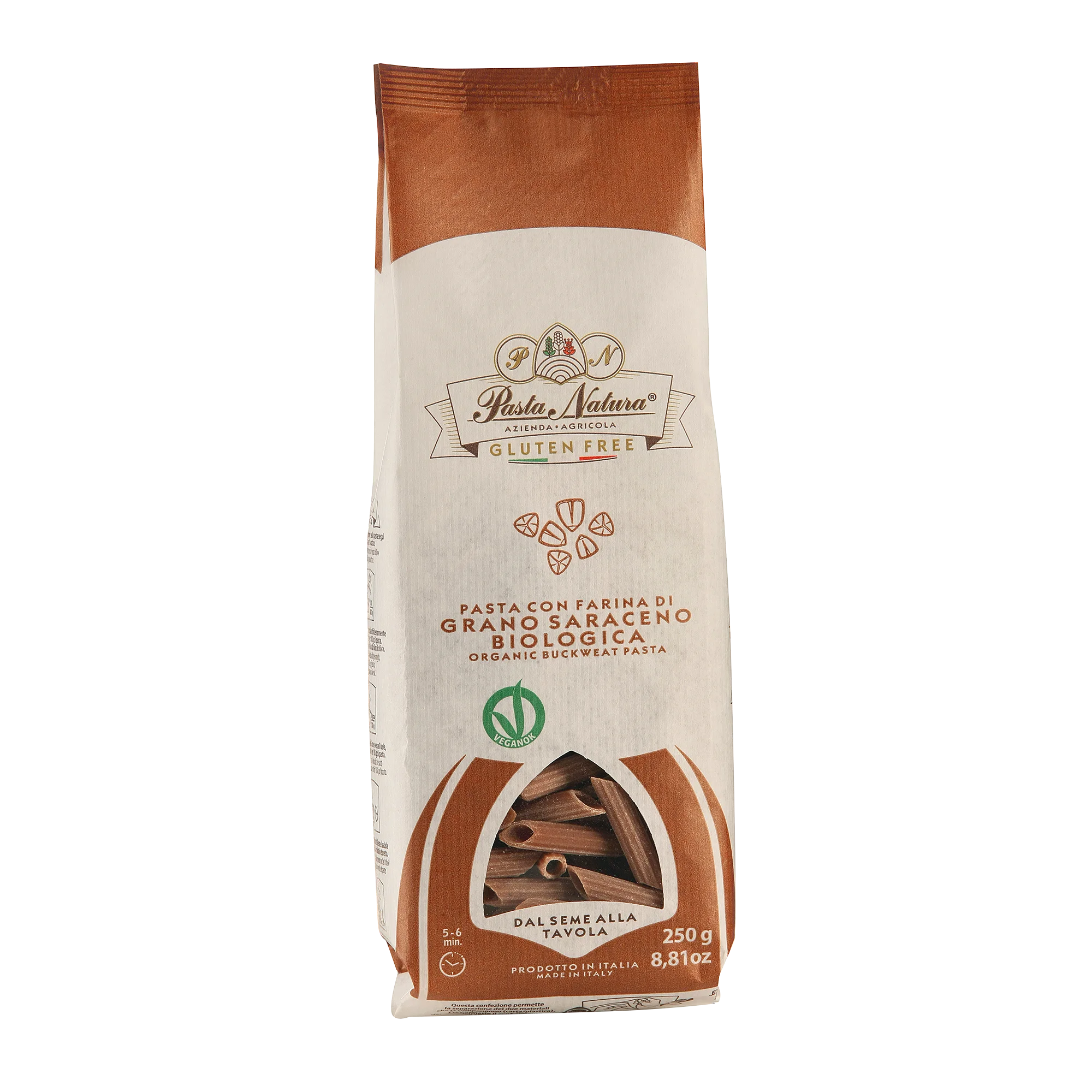 Высококачественная итальянская 100% Пен 250 г гречневая Органическая паста, Сделано в Италии
