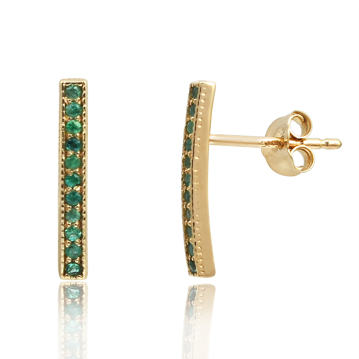 Серьги-гвоздики с золотым покрытием 925 в этническом стиле