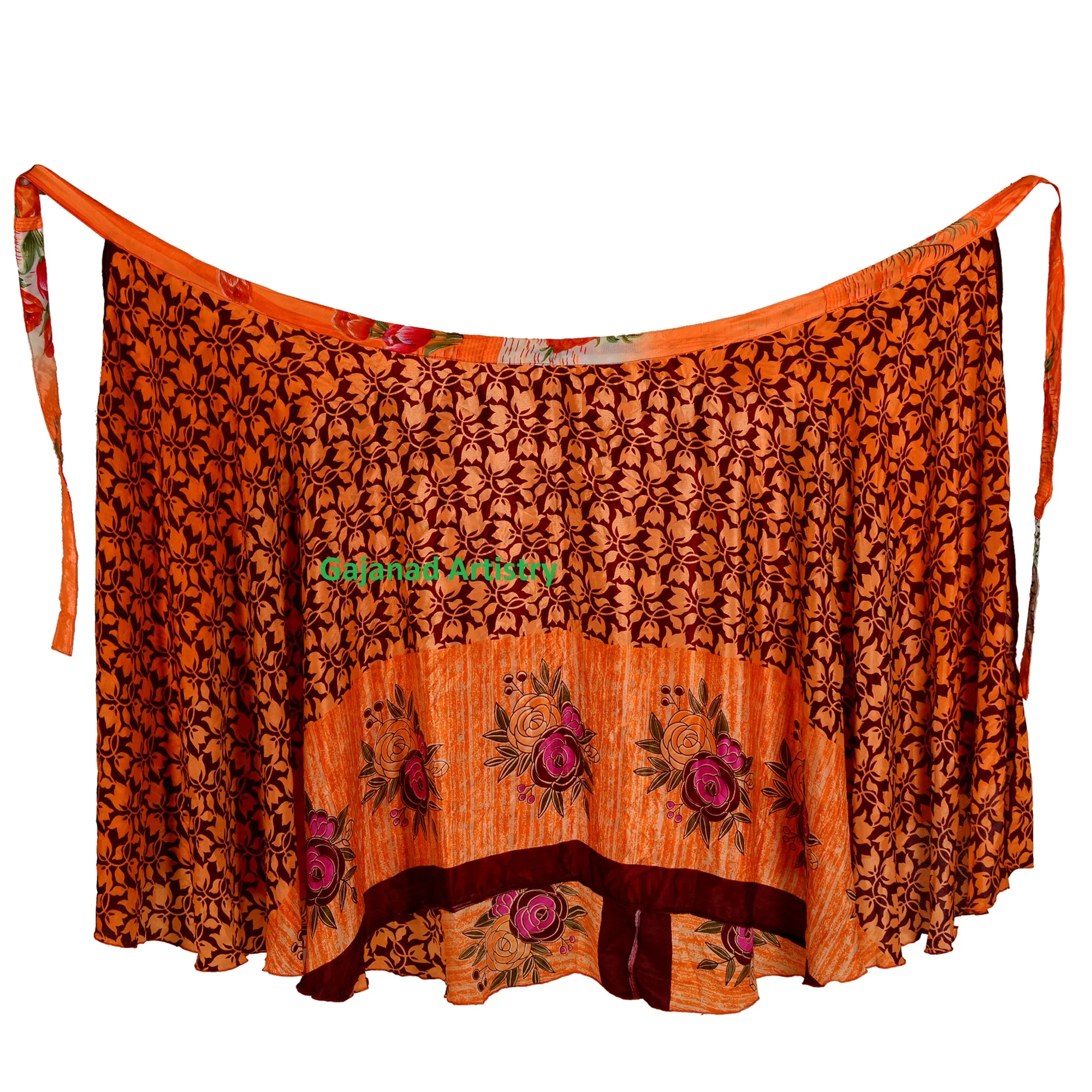 Длинная юбка с запахом, праздничные Летние повседневные пляжные юбки, пикантный дизайн, дизайнерское Шелковое Сари с принтом, двустороннее Двухслойное длинное запахом