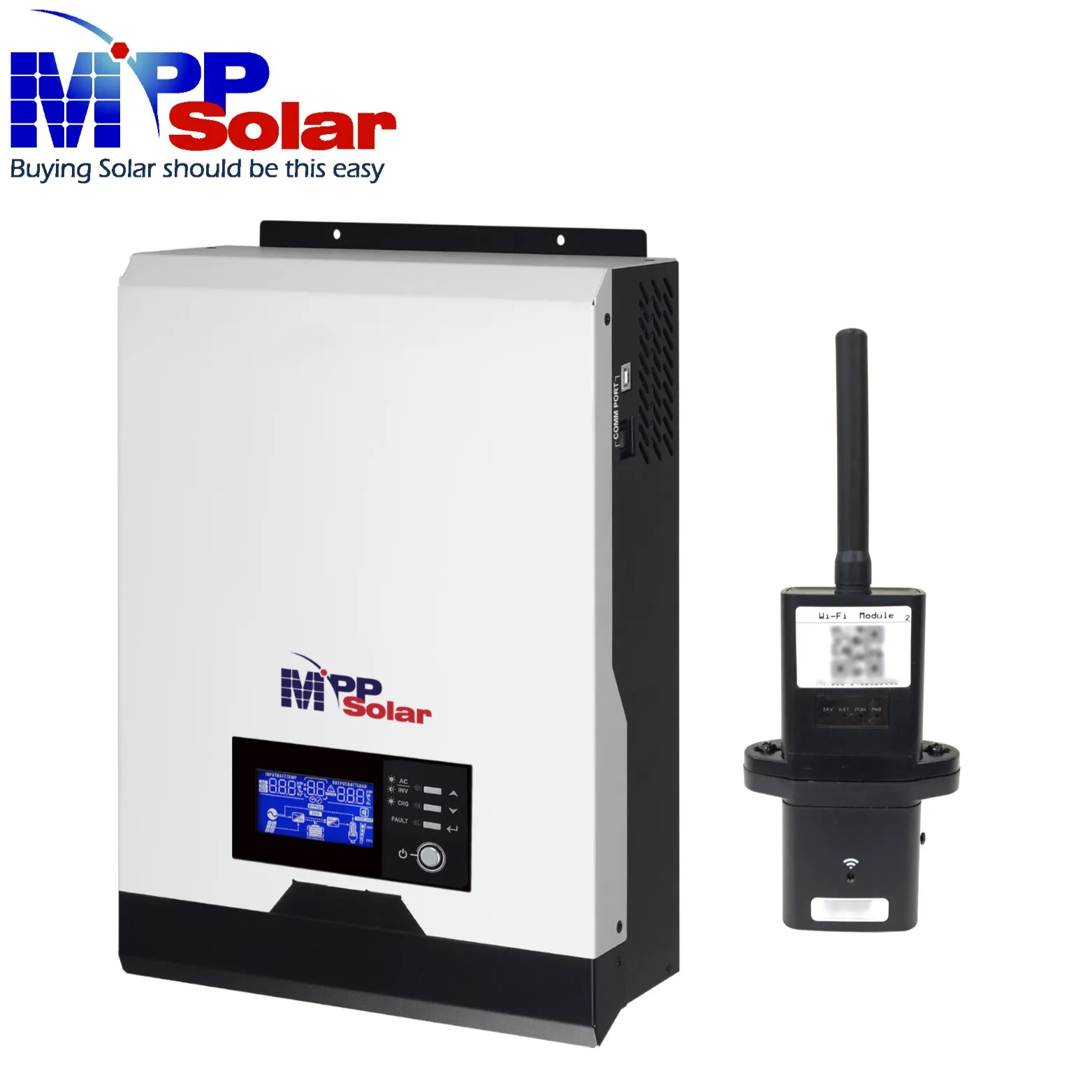PIP2424MSE1 плюс Wi-Fi 2400 Вт 24 В 230 MPPСолнечный инвертор без сетки Чистая синусоида MPPT солнечное зарядное устройство 40A 25A
