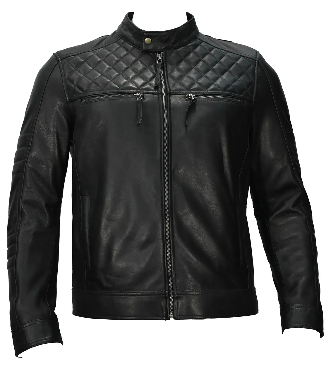 Men Spring New Casual Vintage Zipper Style Fleece Leather Jackets Outwear Fashion Motor & Biker Leather Jacket