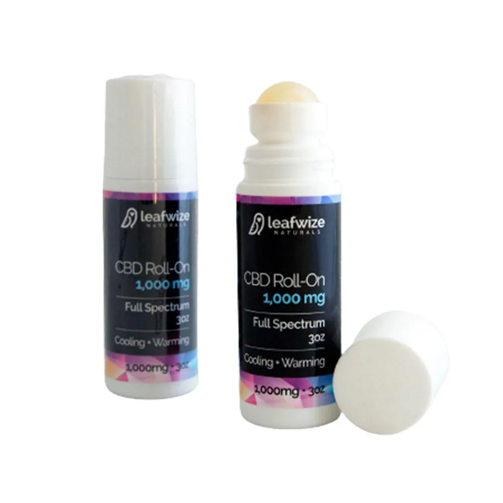 Leafwize Naturals CBD местный валик, полный спектр 1000 мг, сильный согревающий и охлаждающий гель для снятия боли