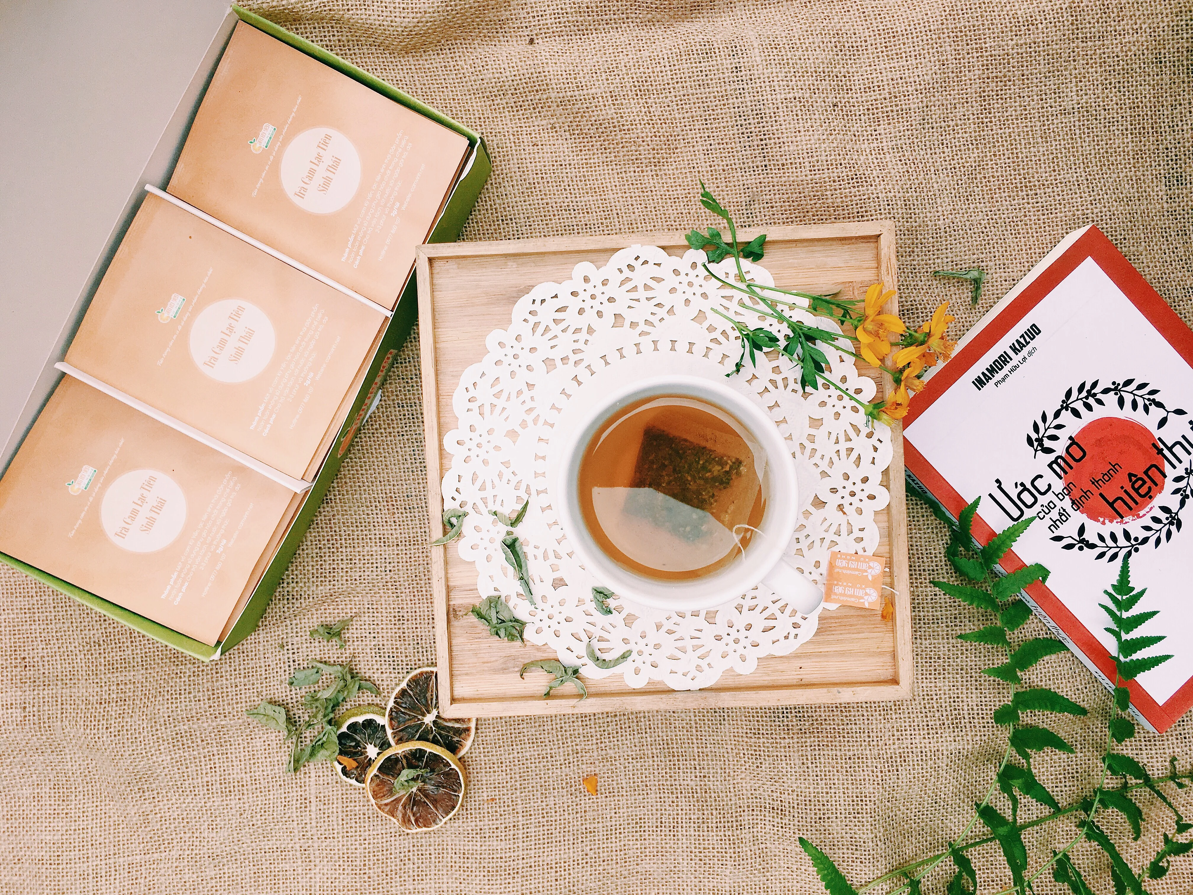 100% Natural 40g Flavor Tea Eco-Passiflorae Herbal Orange Tea With 20 tea bag x 2g/box From Vietnam