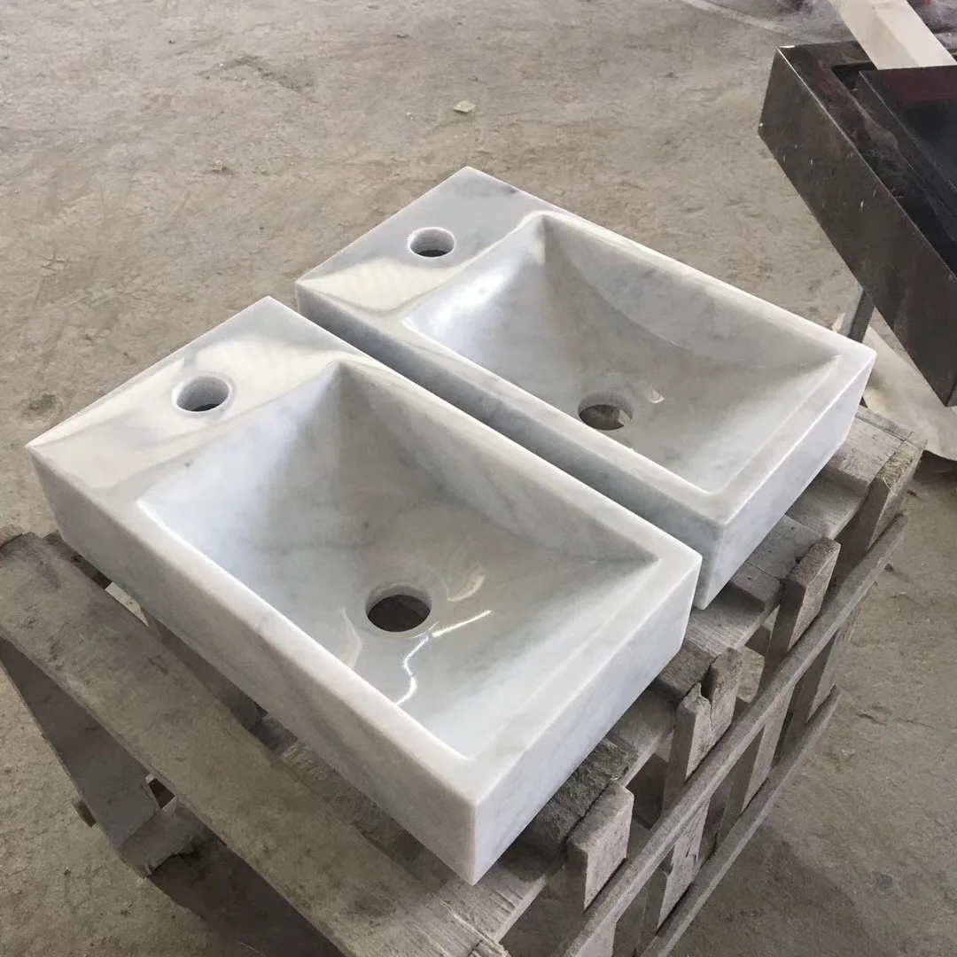 hot sale and popular white marble sink new design customized size white sink basin washing bowl
