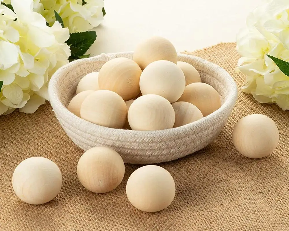 DIY Natural Wood Ball Round Spacer Wood Beads Eco-Friendly  Wooden Balls