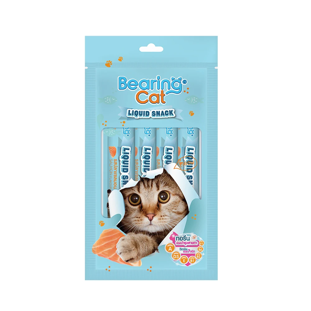 No.1 Pet Care in Thailand Bearing Cat Liquid Snack 4+1 #Salmon Cat Snack Flavor