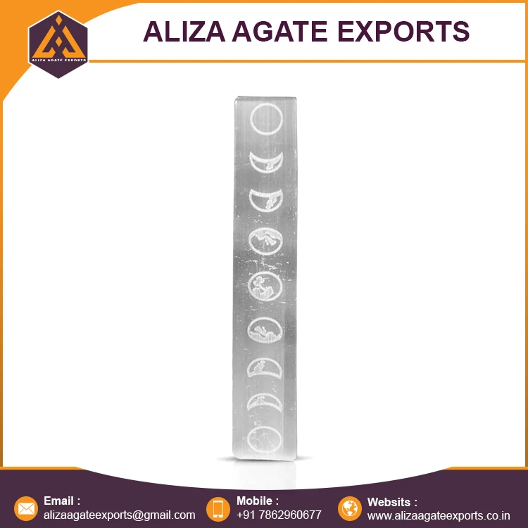 Селенитовая кристаллическая гравированная Лунная фаза зарядная линейка пластина целебная селенитовая от производителя