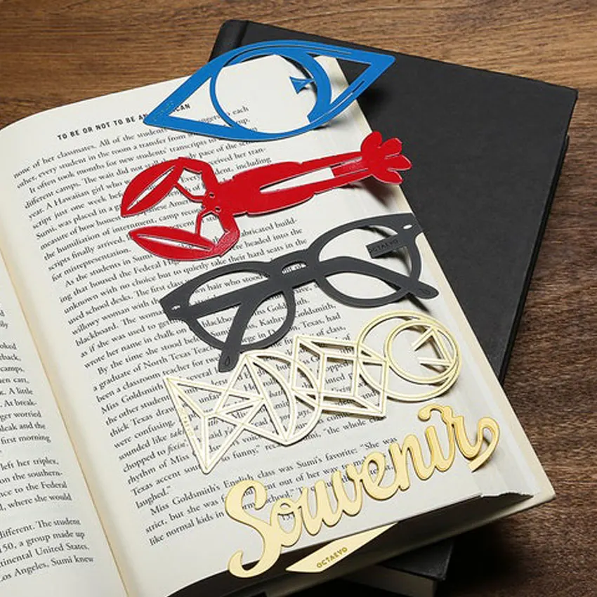 custom made etched printing logo brass bookmark